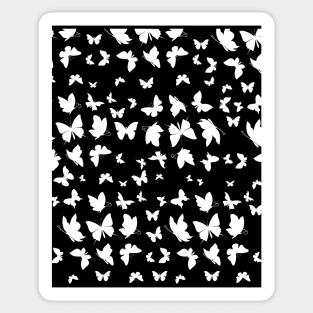 Butterfly Pattern - Black And White Outline Sticker